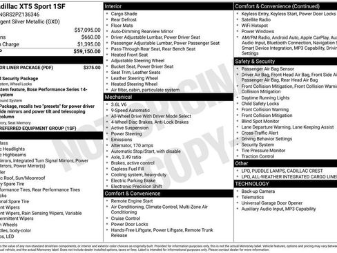 Certified 2023 Cadillac XT5 Sportv w/ LPO, Floor Liner Package AWD/4WD image 10