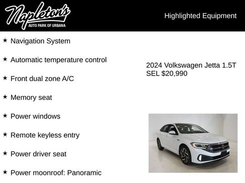 Used 2024 Volkswagen Jetta SEL FWD image 15