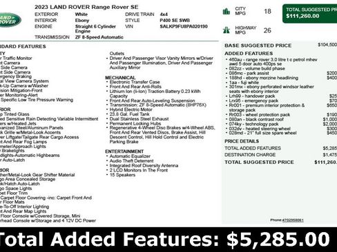 Used 2023 Land Rover Range Rover SE image 3