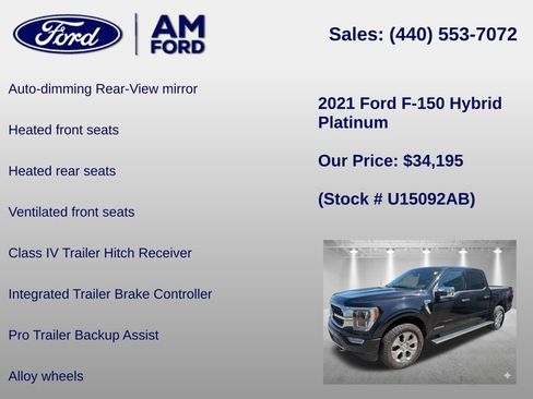 Certified 2021 Ford F150 Platinum w/ Equipment Group 701A High AWD/4WD image 36