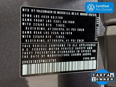 Certified 2023 Volkswagen Taos SEL AWD/4WD image 33