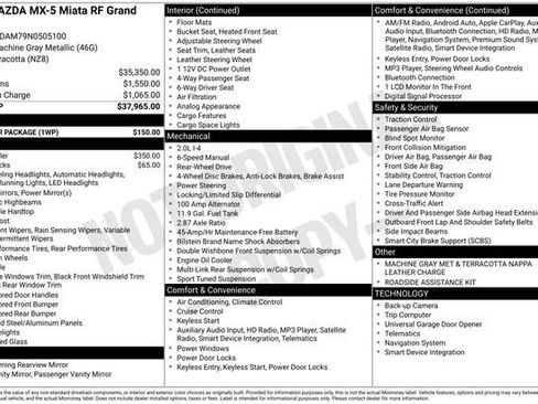 Used 2022 MAZDA MX-5 Miata RF Grand Touring w/ Weather Package image 33