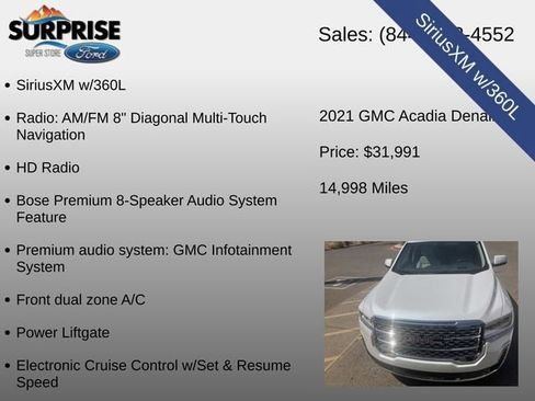 Used 2021 GMC Acadia Denali w/ Denali Technology Package FWD image 15