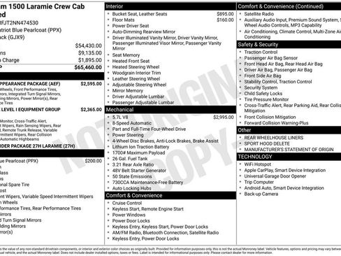 Used 2022 RAM 1500 Laramie w/ Sport Appearance Package AWD/4WD image 35