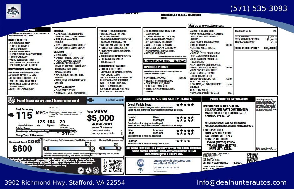 Used 2023 Chevrolet Bolt EUV LT w/ Convenience Package FWD image 2