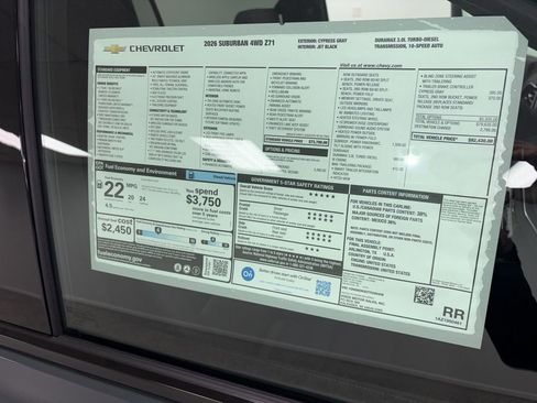 New 2026 Chevrolet Suburban Z71 w/ Comfort Package AWD/4WD image 71
