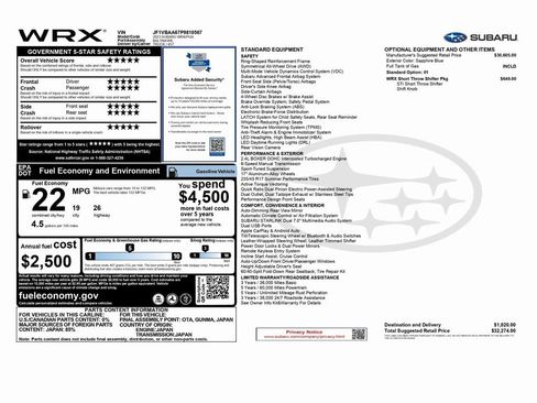 Used 2023 Subaru WRX Base image 2