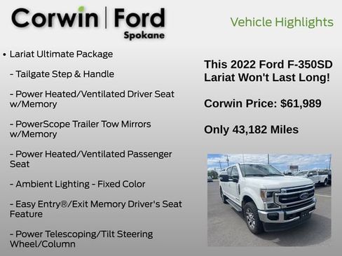 Used 2022 Ford F350 Lariat w/ Lariat Ultimate Package AWD/4WD image 12
