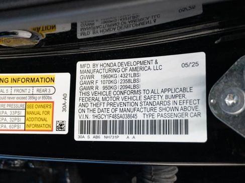Certified 2025 Honda Accord SE image 28