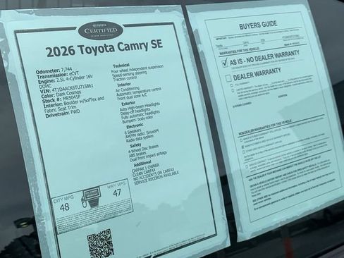 Certified 2026 Toyota Camry SE FWD image 36