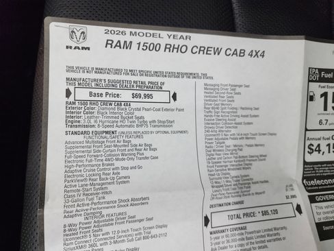Used 2026 RAM 1500 RHO w/ RHO Level 1 Equipment Group image 67