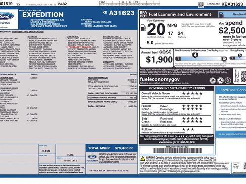 Used 2019 Ford Expedition Limited w/ Texas Edition Package image 35