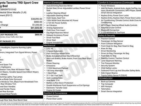 Used 2022 Toyota Tacoma TRD Sport w/ Technology Package image 37