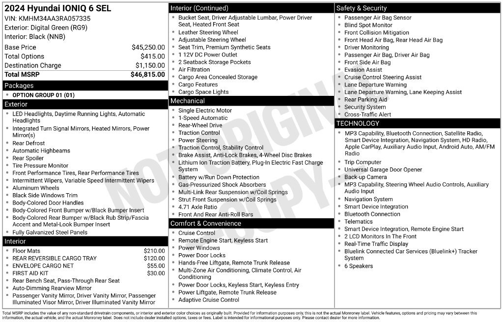 Certified 2024 Hyundai Ioniq 6 SEL RWD image 5