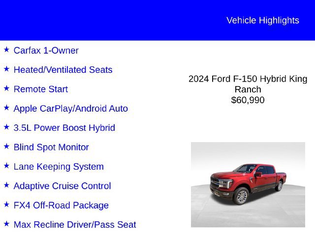 Used 2024 Ford F150 King Ranch w/ FX4 Off-Road Package AWD/4WD image 2