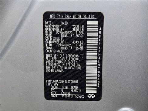 Used 2020 INFINITI QX80 Luxe w/ Proassist Package image 21