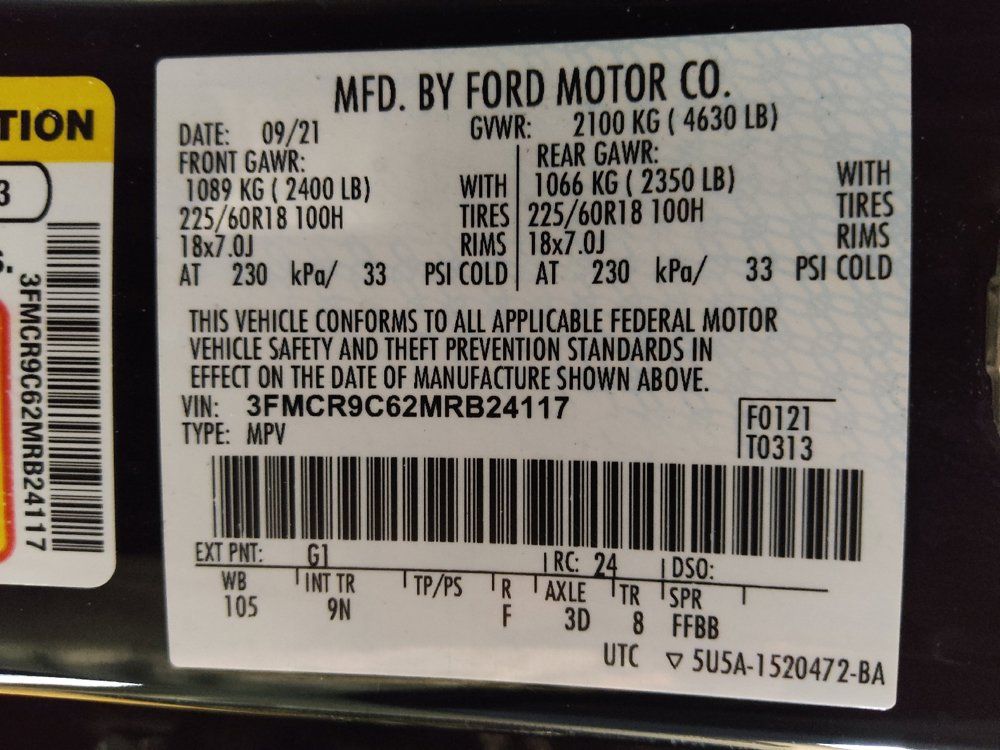 Used 2021 Ford Bronco Sport Outer Banks w/ Outer Banks Package (96D) AWD/4WD image 33