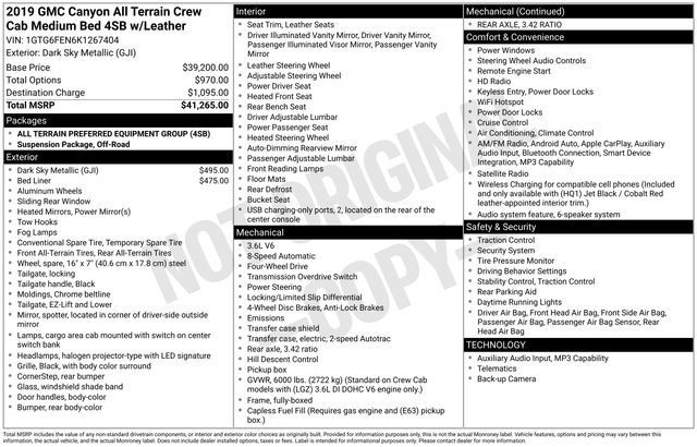Certified 2019 GMC Canyon All Terrain AWD/4WD image 4