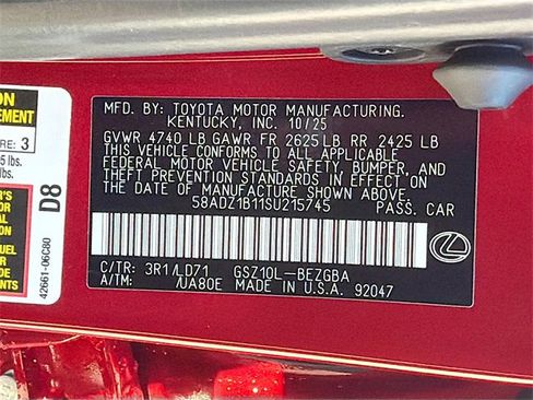 New 2025 Lexus ES 350 w/ Premium Package image 43