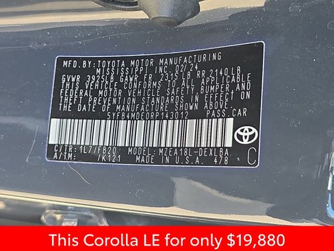 Used 2024 Toyota Corolla LE FWD image 40