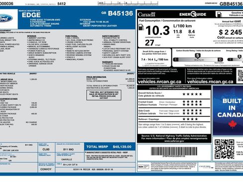 Used 2016 Ford Edge Titanium w/ Canadian Touring Package AWD/4WD image 2