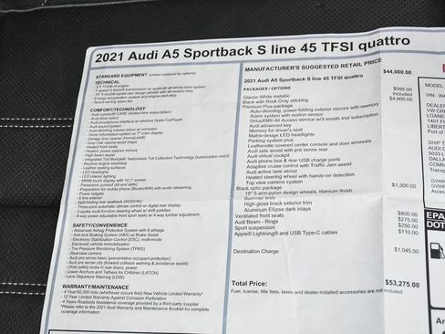 Used 2021 Audi A5 2.0T Premium Plus w/ Premium Plus AWD/4WD image 57