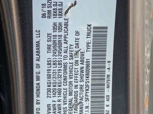 Used 2019 Honda Ridgeline RTL image 33