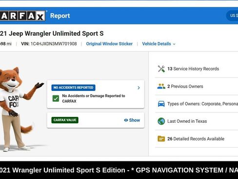 Used 2021 Jeep Wrangler Unlimited Sport AWD/4WD image 9