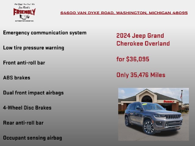 Certified 2024 Jeep Grand Cherokee Overland w/ Luxury Tech Group IV AWD/4WD image 30