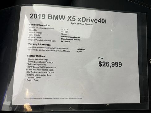 Used 2019 BMW X5 xDrive40i w/ Convenience Package image 18