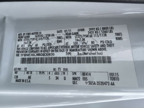 Used 2011 Ford E-350 and Econoline 350 XLT image 18