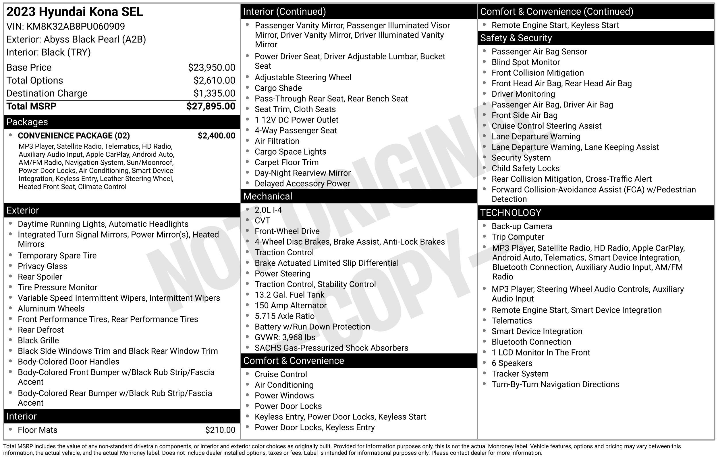 Certified 2023 Hyundai Kona SEL w/ Convenience Package FWD image 2