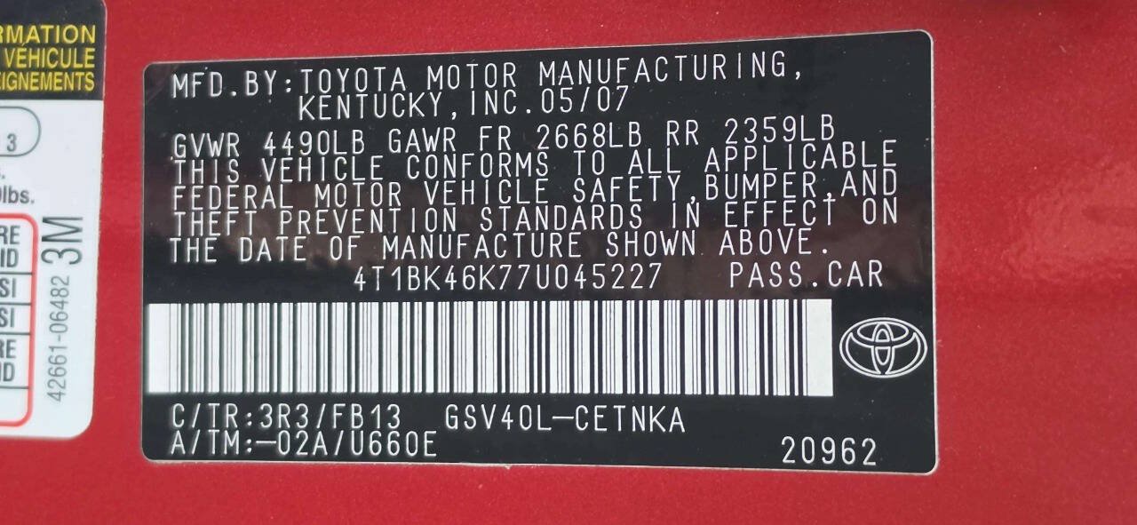 Used 2007 Toyota Camry LE FWD image 11