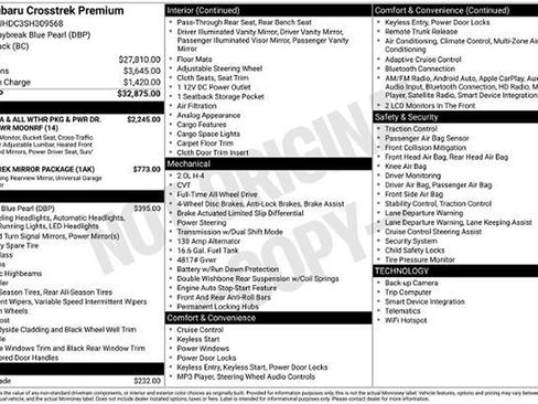 Certified 2025 Subaru Crosstrek 2.5i Premium AWD/4WD image 32