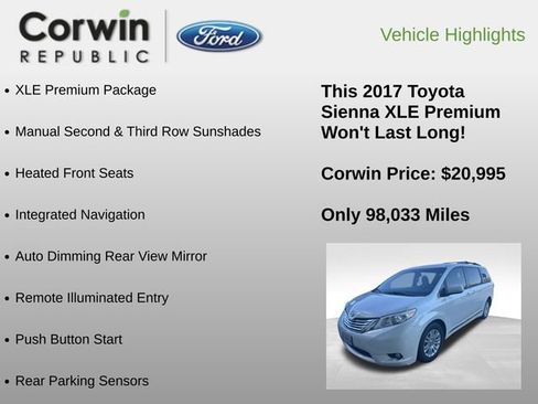 Used 2017 Toyota Sienna XLE Premium image 6