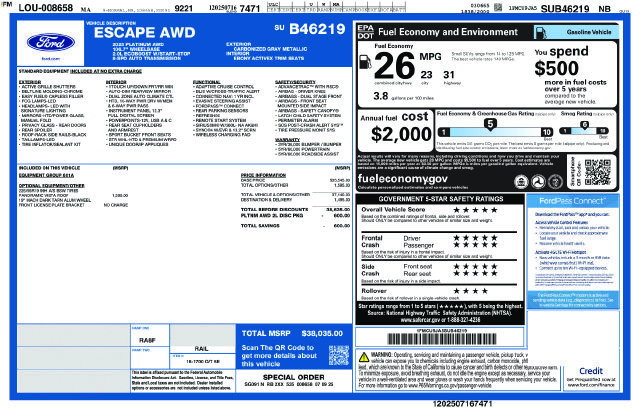 Used 2025 Ford Escape Platinum AWD/4WD image 5