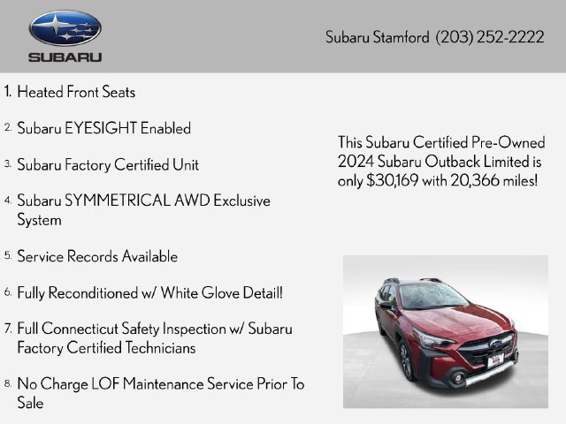 Certified 2024 Subaru Outback Limited AWD/4WD image 2