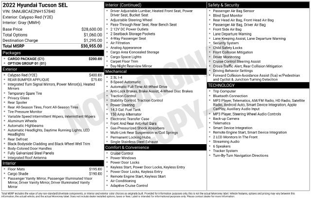 Used 2022 Hyundai Tucson SEL w/ Cargo Package AWD/4WD image 33
