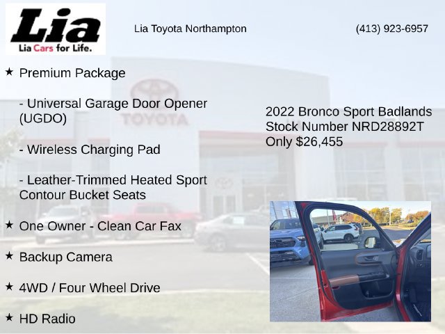 Used 2022 Ford Bronco Sport Badlands w/ Premium Package AWD/4WD image 14