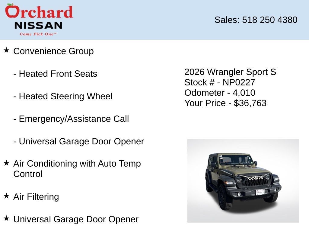 Used 2026 Jeep Wrangler Sport AWD/4WD image 14
