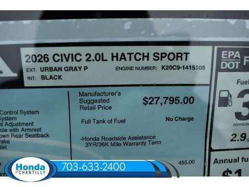 New 2026 Honda Civic Sport image 33