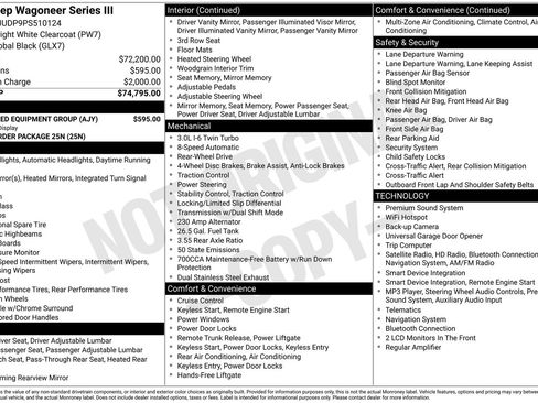 Used 2023 Jeep Wagoneer Series III w/ Preferred Equipment Group RWD image 12