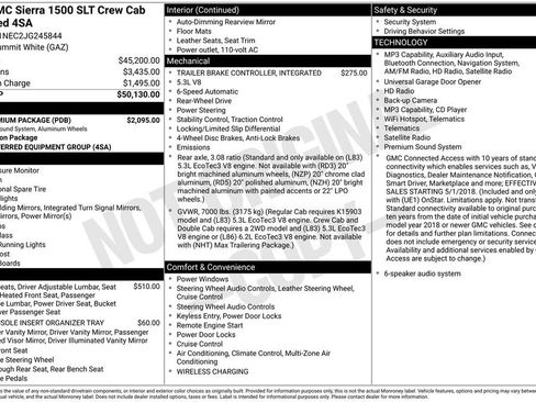 Used 2018 GMC Sierra 1500 SLT w/ SLT Premium Package RWD image 1