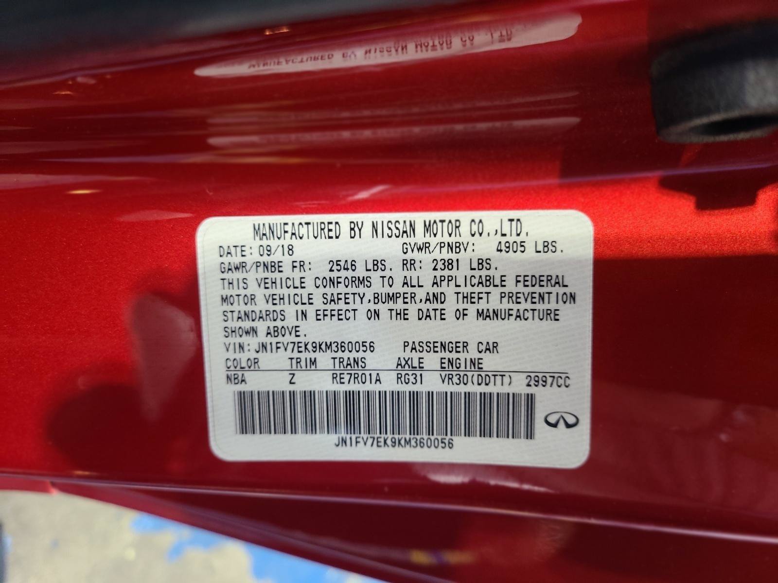 Used 2019 INFINITI Q60 Red Sport 400 w/ Cargo Package RWD image 25