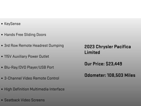 Used 2023 Chrysler Pacifica Limited w/ Uconnect Theater Family Group FWD image 36