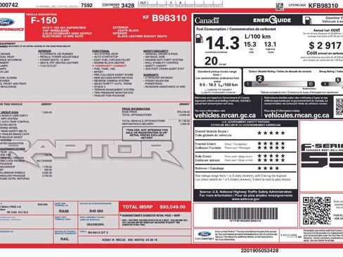 Certified 2019 Ford F150 Raptor w/ Equipment Group 802A Luxury AWD/4WD image 48