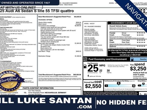 Used 2025 Audi A6 3.0T Premium w/ Convenience Plus Package image 1