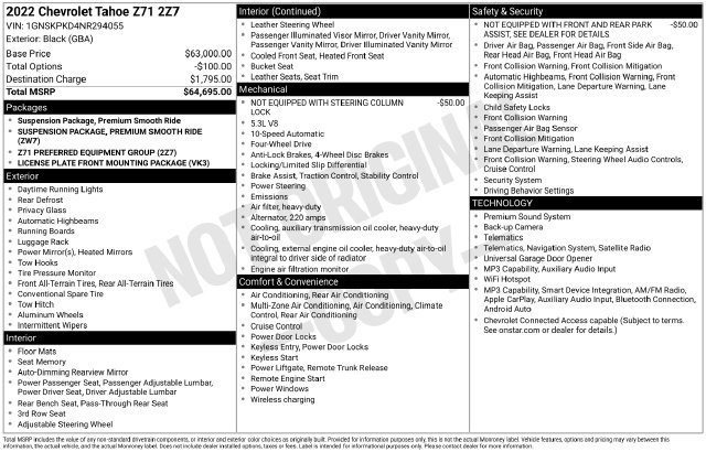 Used 2022 Chevrolet Tahoe Z71 AWD/4WD image 4