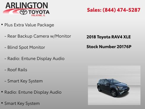 Used 2018 Toyota RAV4 XLE w/ Plus Extra Value Package FWD image 2