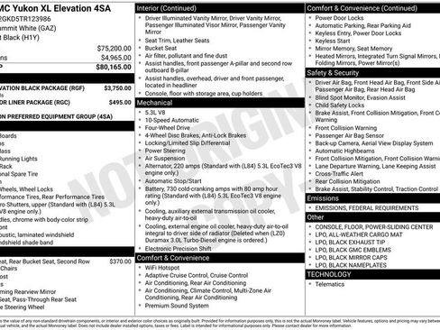 New 2026 GMC Yukon XL Elevation w/ LPO, Elevation Black Package image 50